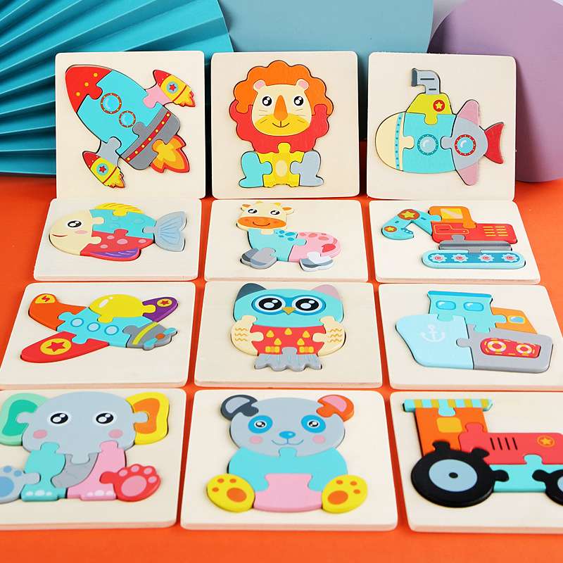 知育玩具 動物と乗り物のパズル絵本
