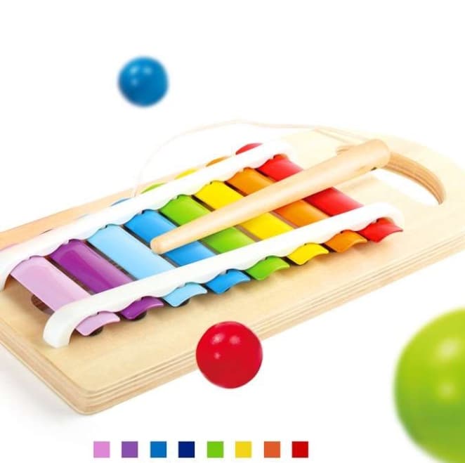 知育玩具 木製たたいてころがす音楽おもちゃ