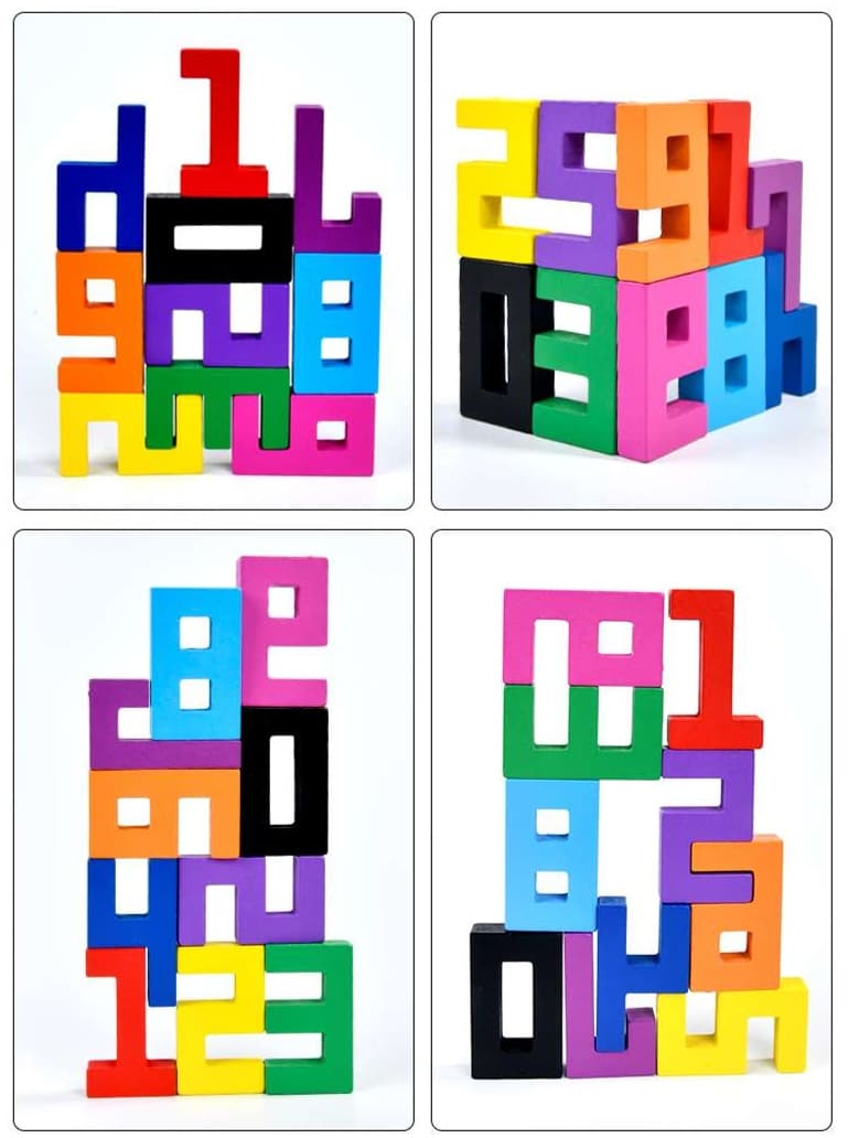 知育玩具 立体パズル型知育ブロック