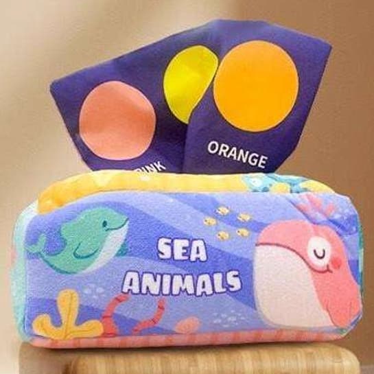知育玩具 ふわふわ動物園ティッシュボックス