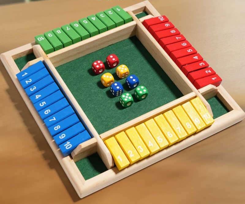知育玩具 四面木製数字サイコロゲーム