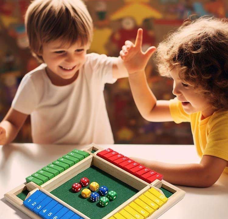 知育玩具 四面木製数字サイコロゲーム