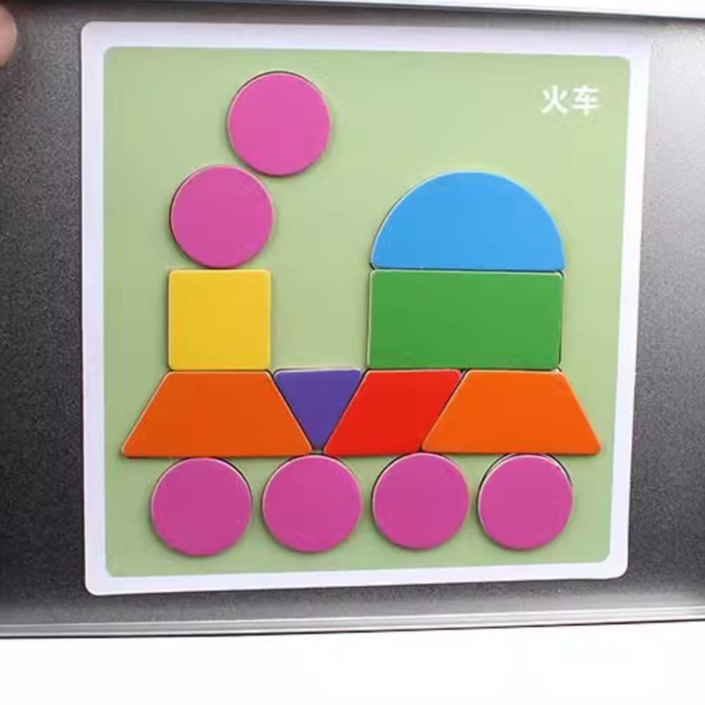 知育玩具 図形パズル 幼児脳トレ磁石ブロック
