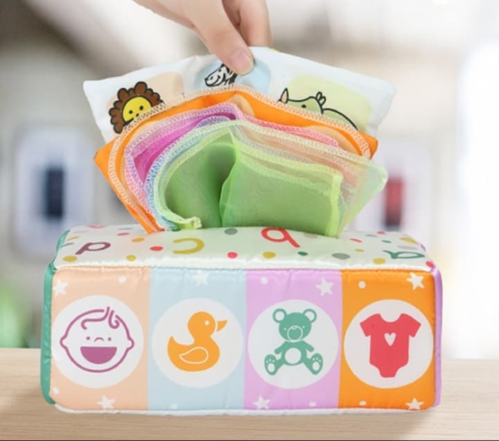 知育玩具 ティッシュ 赤ちゃん指先トレーニングティッシュ玩具