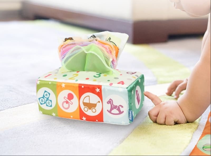 知育玩具 ティッシュ 赤ちゃん指先トレーニングティッシュ玩具