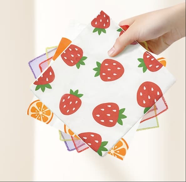 知育玩具 ティッシュ 触感いっぱい果物布パズル