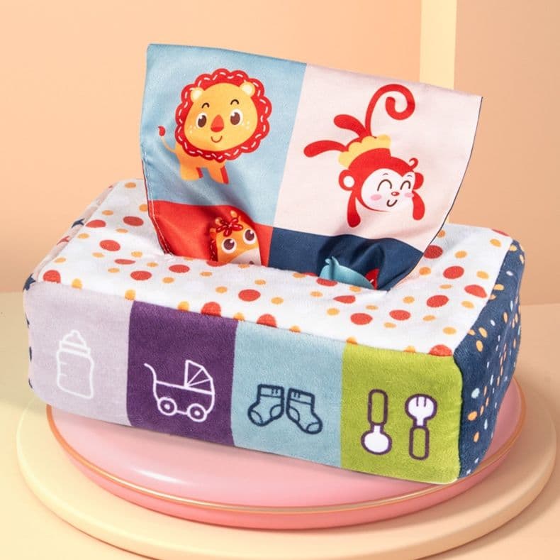 知育玩具 動物友達のティッシュケース