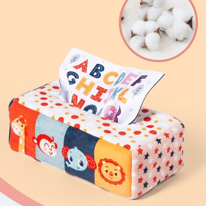 知育玩具 動物友達のティッシュケース