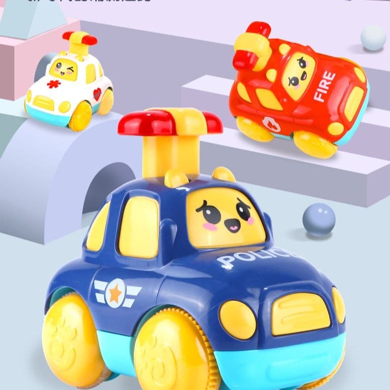 知育玩具 ぴゅんぴゅん走る！押して進む働く車