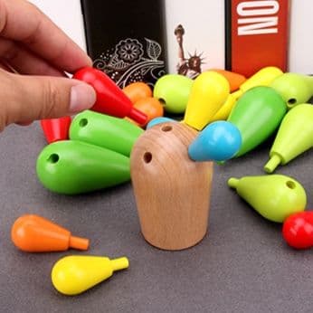 知育玩具 木製バランス積み木サボテン遊び