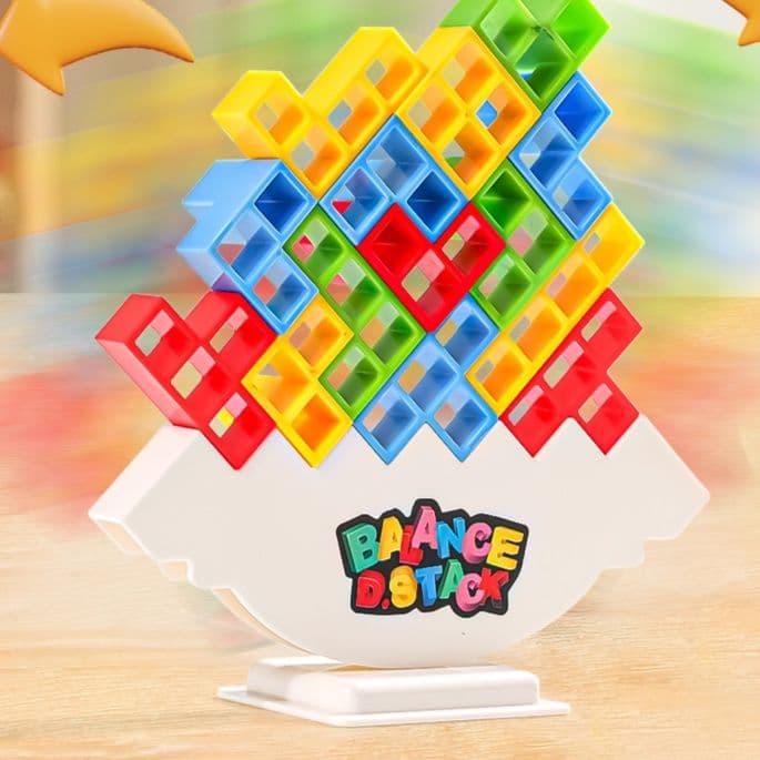 知育玩具 積み重ねバランスゲーム収納付き知育ブロック