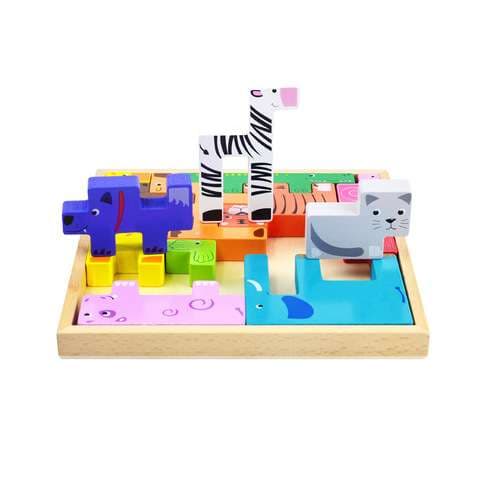 知育玩具 動物パズル知育ブロック