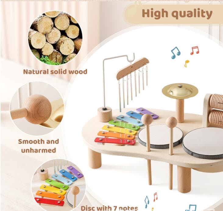 2歳からの木製音楽台 多機能楽器セット知育玩具