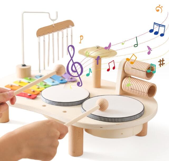 2歳からの木製音楽台 多機能楽器セット知育玩具
