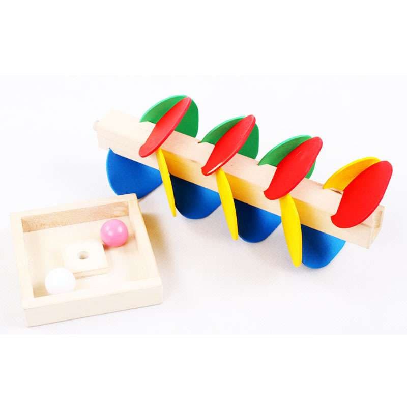 木製らせん滑り台 知育玩具