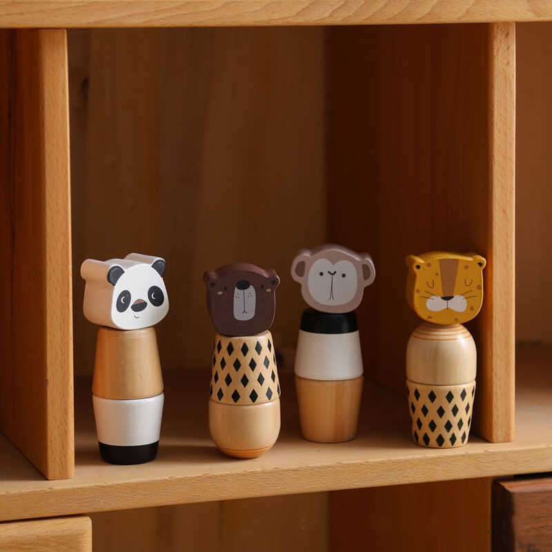 知育玩具  動物の顔のつまみ付きネジ遊び