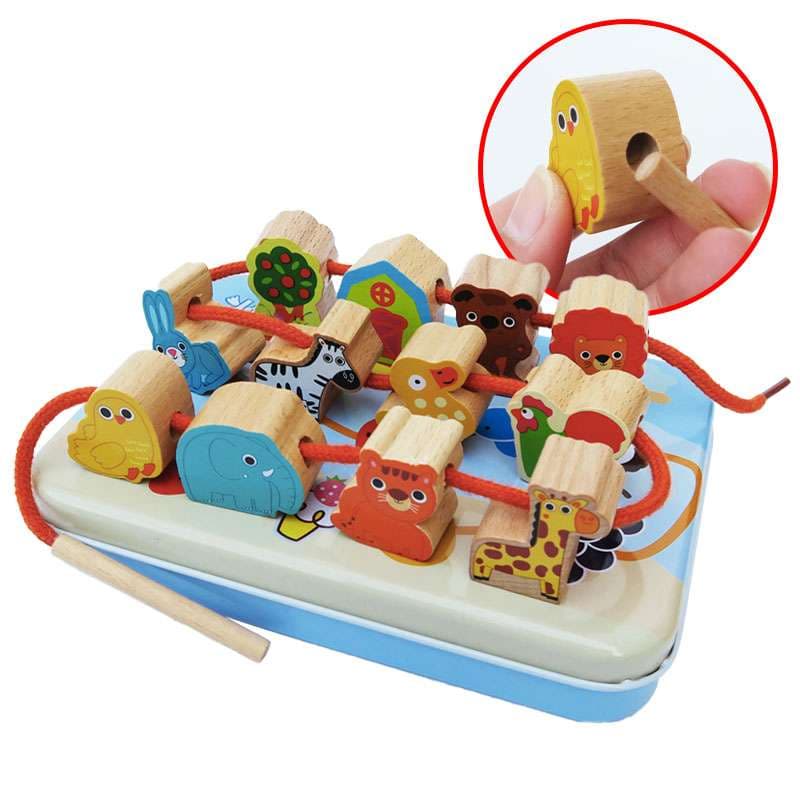 知育玩具 動物さんとあそぼう!糸通しパズル