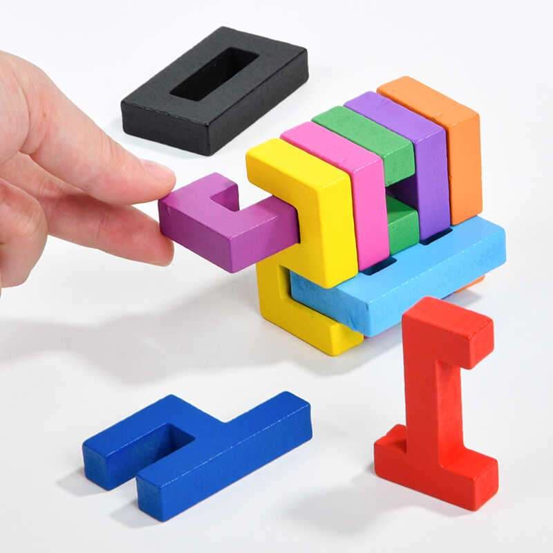 知育玩具 立体パズル型知育ブロック