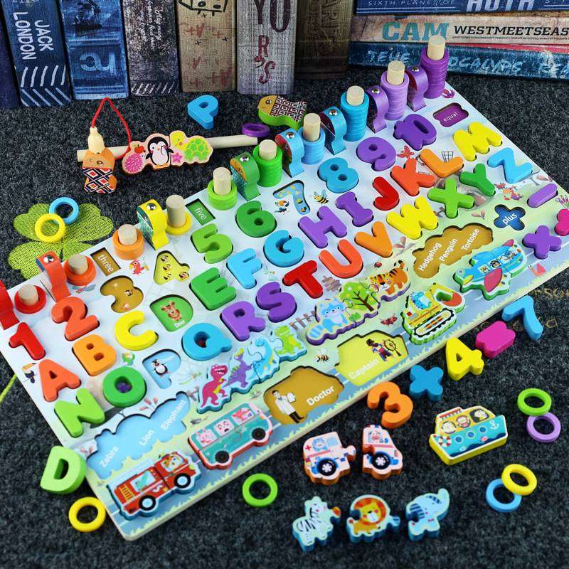 知育玩具 アルファベット数字パズル盤