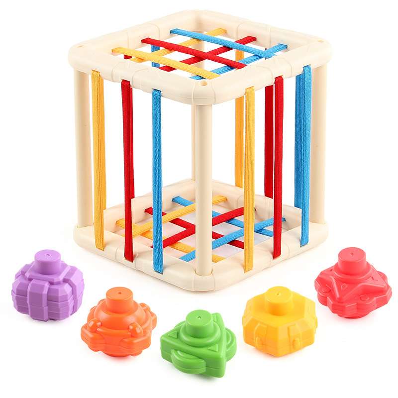 知育玩具 つながるパズルティッシュ箱