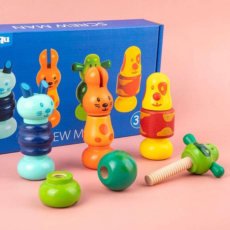 知育玩具  動物パーツ組み立てネジ遊び