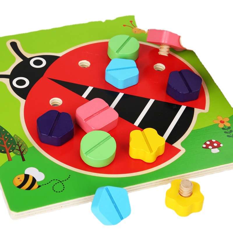 知育玩具 てんとう虫のはめこみパズル