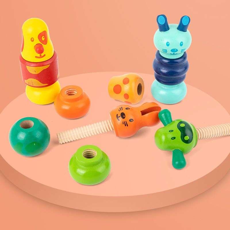 知育玩具  動物パーツ組み立てネジ遊び