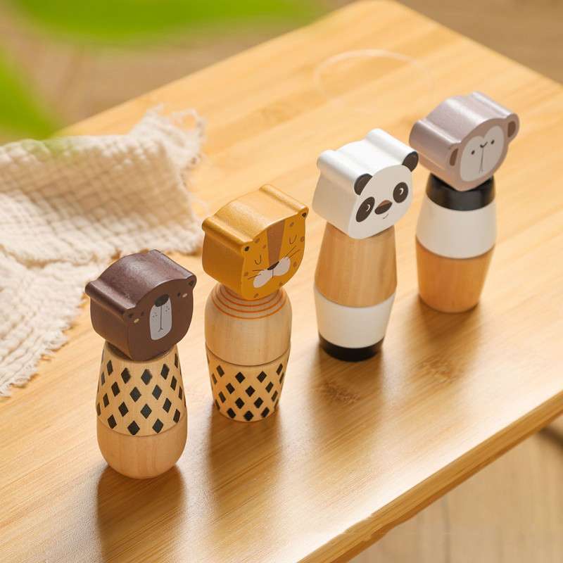知育玩具  動物の顔のつまみ付きネジ遊び