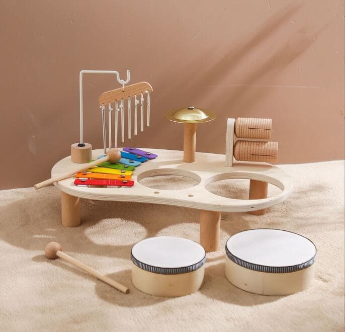 2歳からの木製音楽台 多機能楽器セット知育玩具