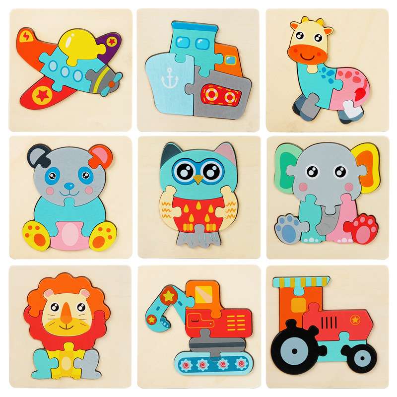 知育玩具 動物と乗り物のパズル絵本