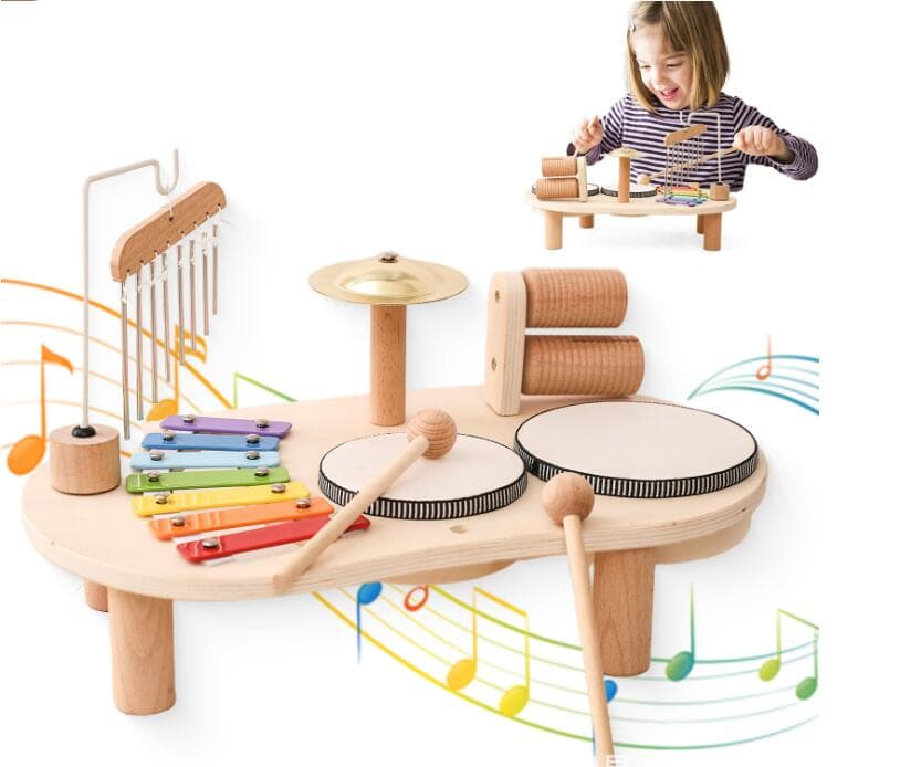 2歳からの木製音楽台 多機能楽器セット知育玩具