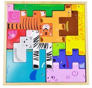知育玩具 動物パズル知育ブロック
