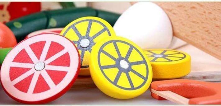 知育玩具 木製の野菜と果物切り抜き遊び