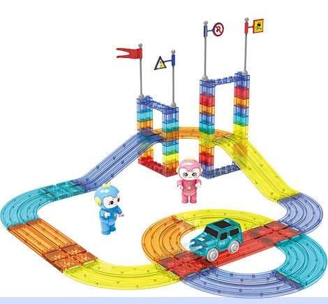 知育玩具 知育ブロック 車と線路セット
