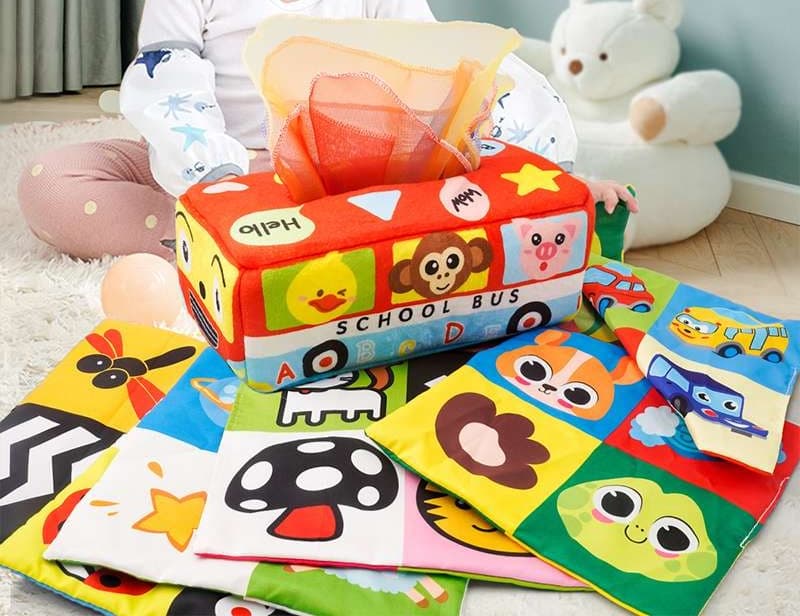 知育玩具 赤ちゃん向け知育ティッシュ遊び