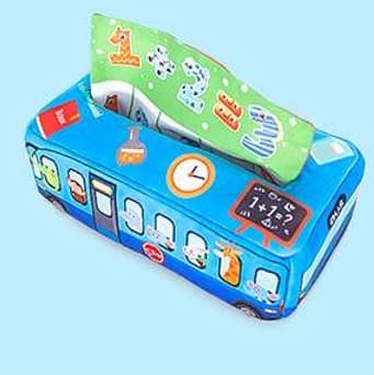 知育玩具 動物バス型ティッシュケース