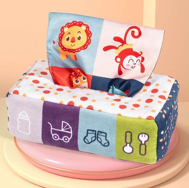 知育玩具 赤ちゃんの探索心くすぐるティッシュケース