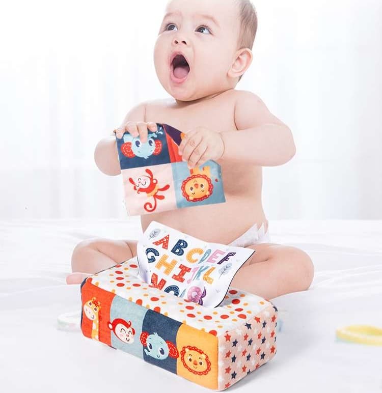 知育玩具 赤ちゃんの探索心くすぐるティッシュケース