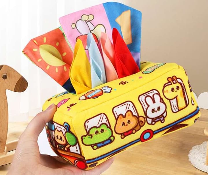 知育玩具 おもしろ絵本ティッシュボックス
