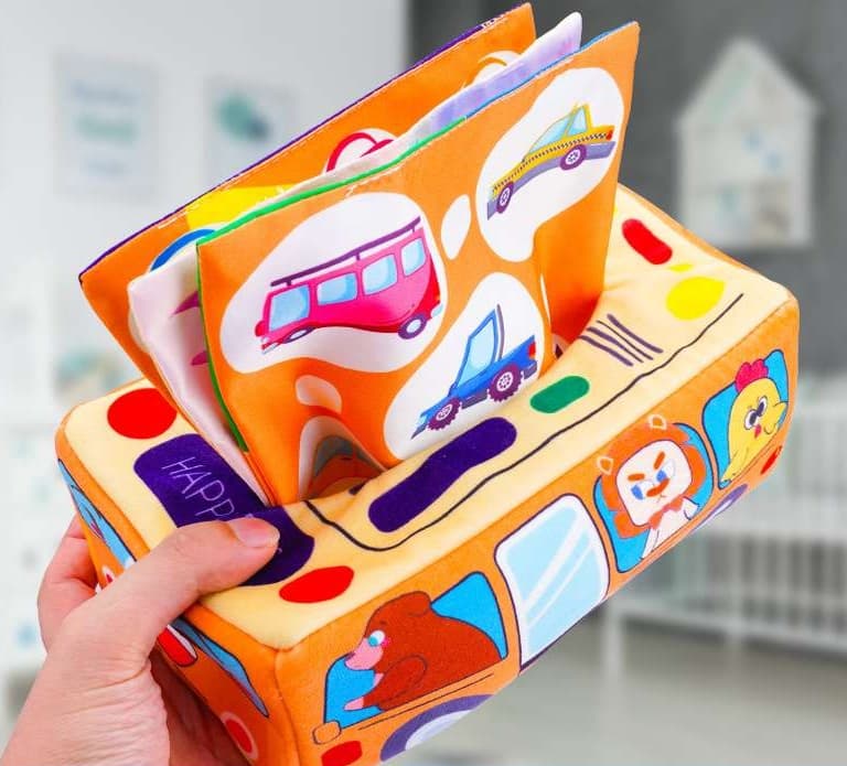知育玩具 消防車ティッシュケース