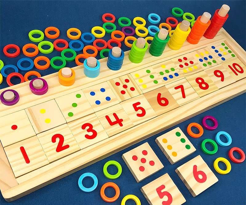 知育玩具 木製数字カウントボード