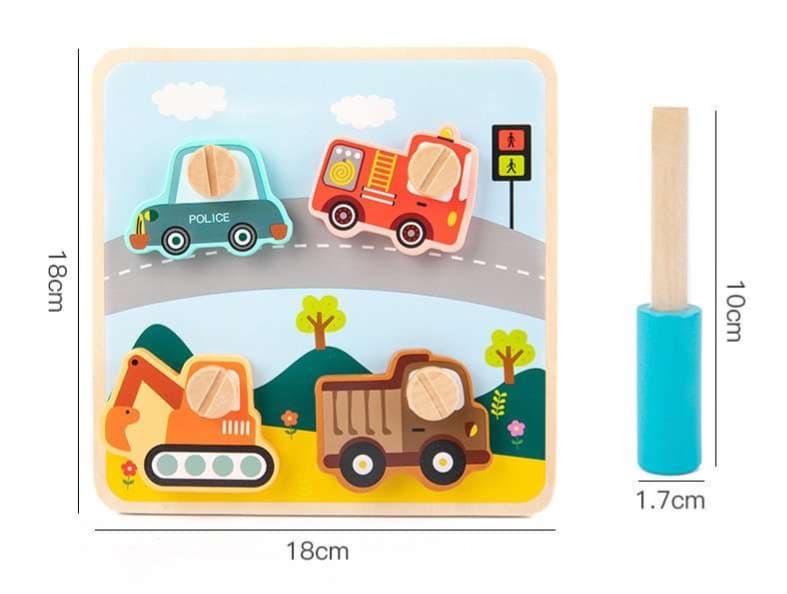 知育玩具 知育パズル動物車ネジセット