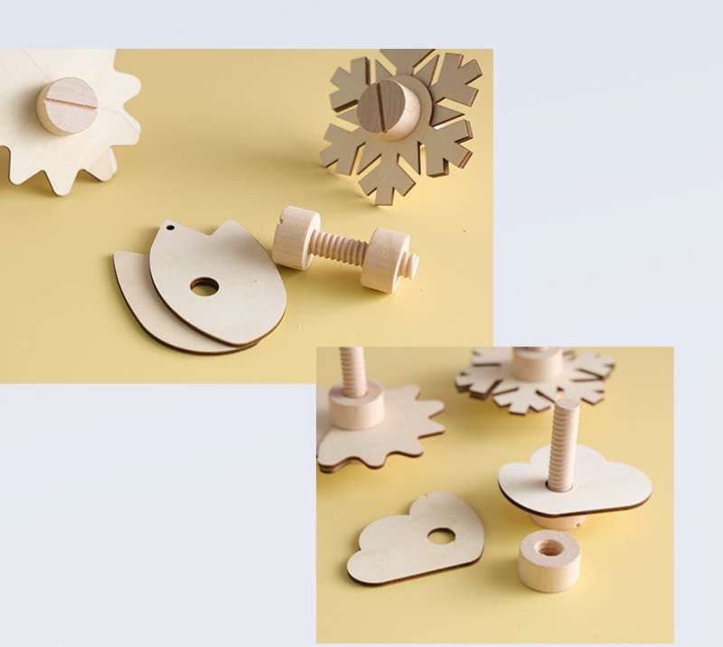 知育玩具 木製パズルネジ遊び