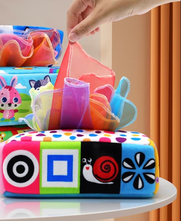 知育玩具 ティッシュ 赤ちゃん喜ぶ音いろティッシュボックス