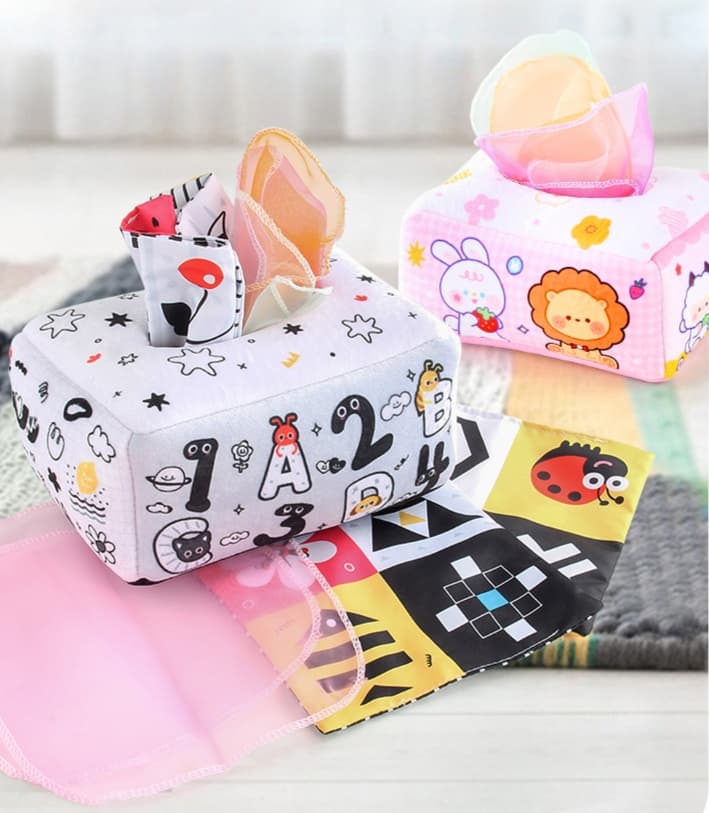 知育玩具 ティッシュ ふかふか布製ティッシュボックス
