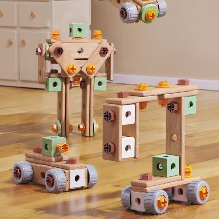 知育玩具 木製組み立てロボット工作セット