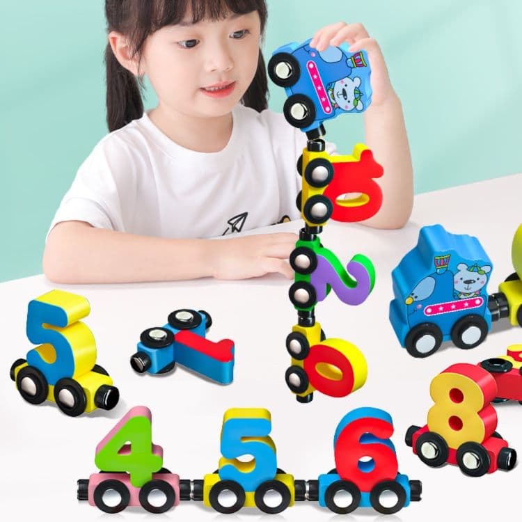 知育玩具 磁力数字列車つなげて学習セット