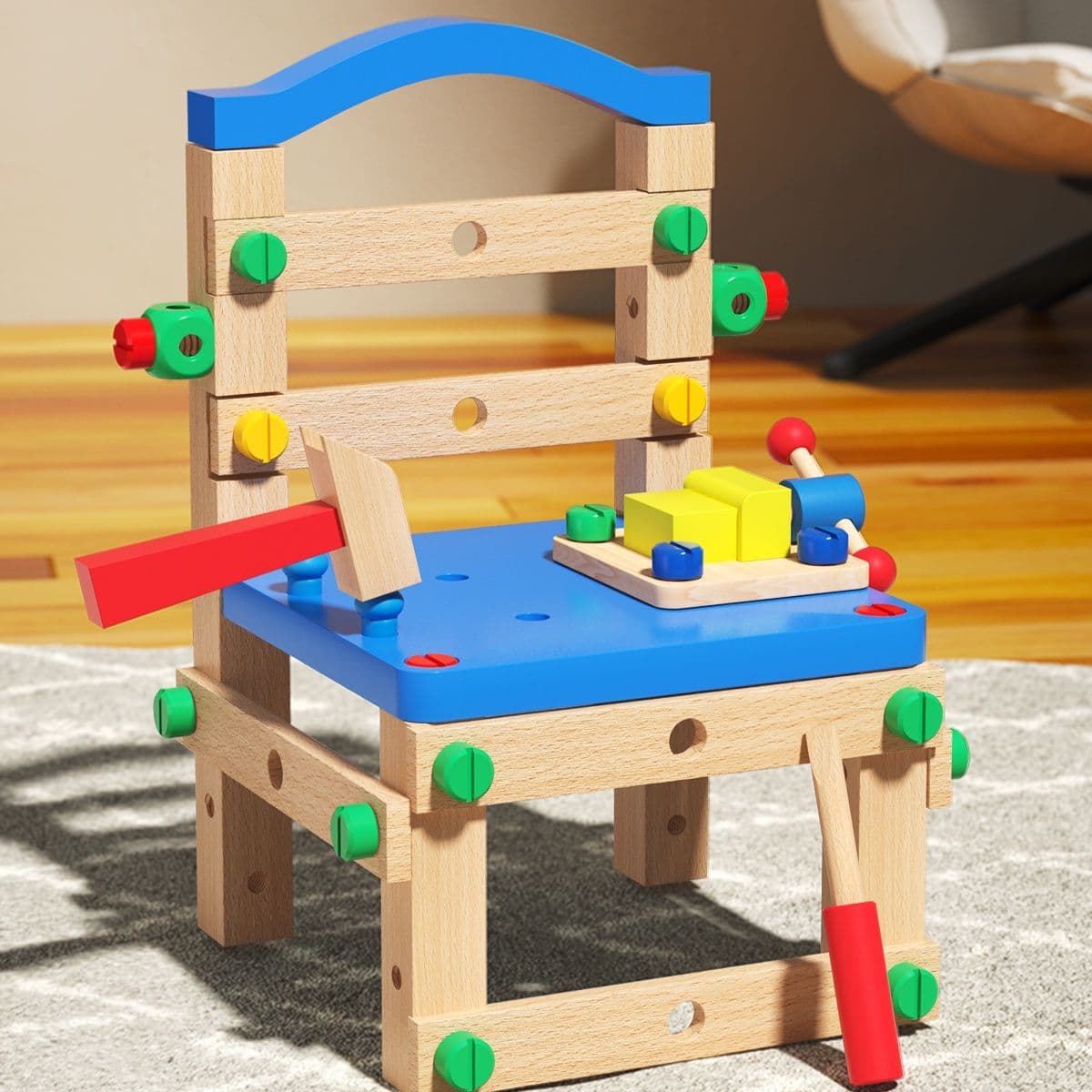 知育玩具 組み立て椅子ネジ工作セット