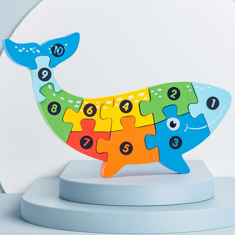 知育玩具 動物パズルブロック数字あそび