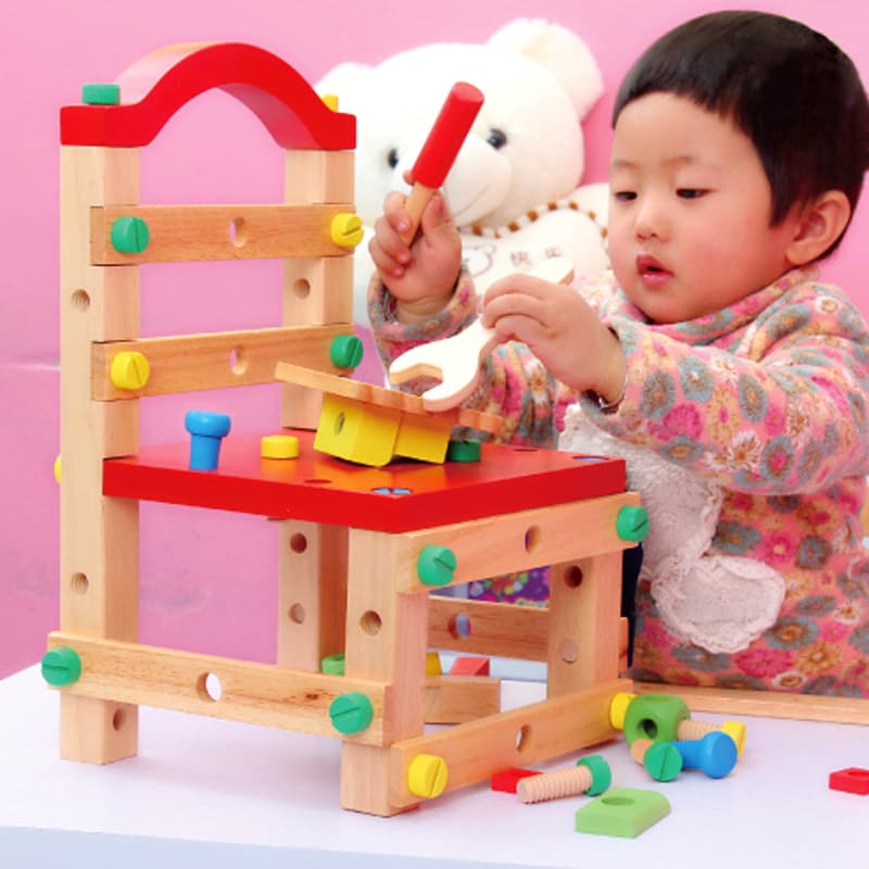 知育玩具 工作椅子型組み立て知育ネジ遊び